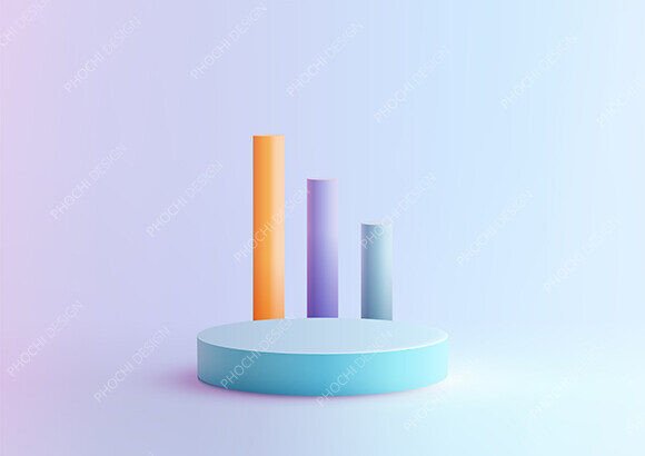 3D Bar Graph on a Light Blue Platform: A Modern Tool for Business Data Analytics