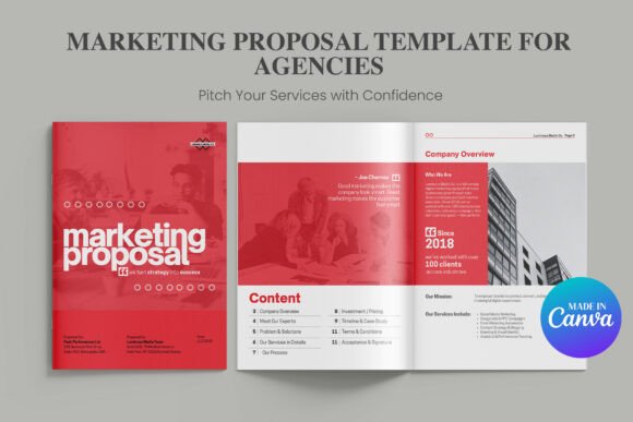 Canva Marketing Proposal Template: A Bold and Professional Tool for Digital Agencies