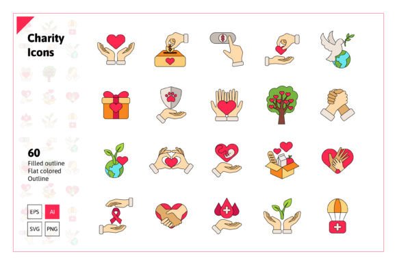 Charity Icon Set: Elevate Your Design with Purposeful Visuals