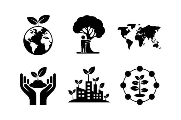 Environment Sustainability Icon Set