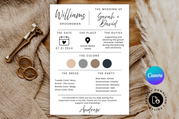 Groomsmen Info Card Template: A Practical Guide for Wedding Planners