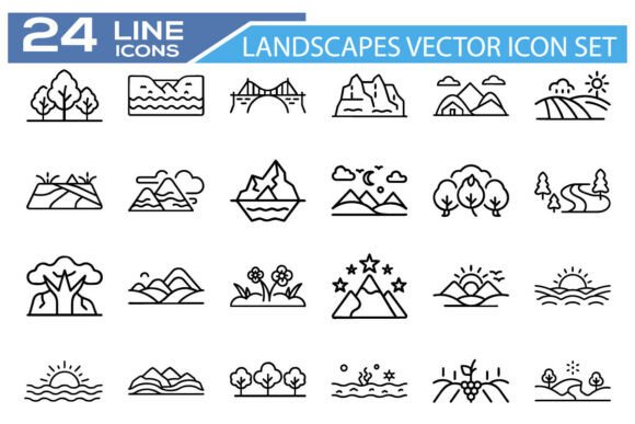 Landscapes Vector Icon Set – Scenic
