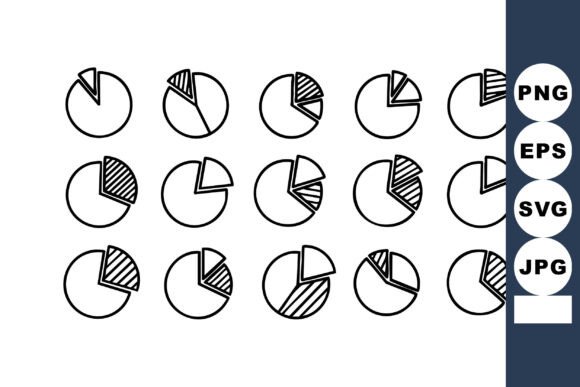Simple Black and White Pie Charts for Data Visualization